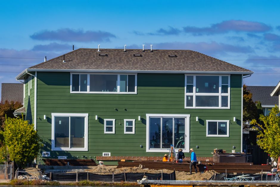 Professional siding installation on a residential home